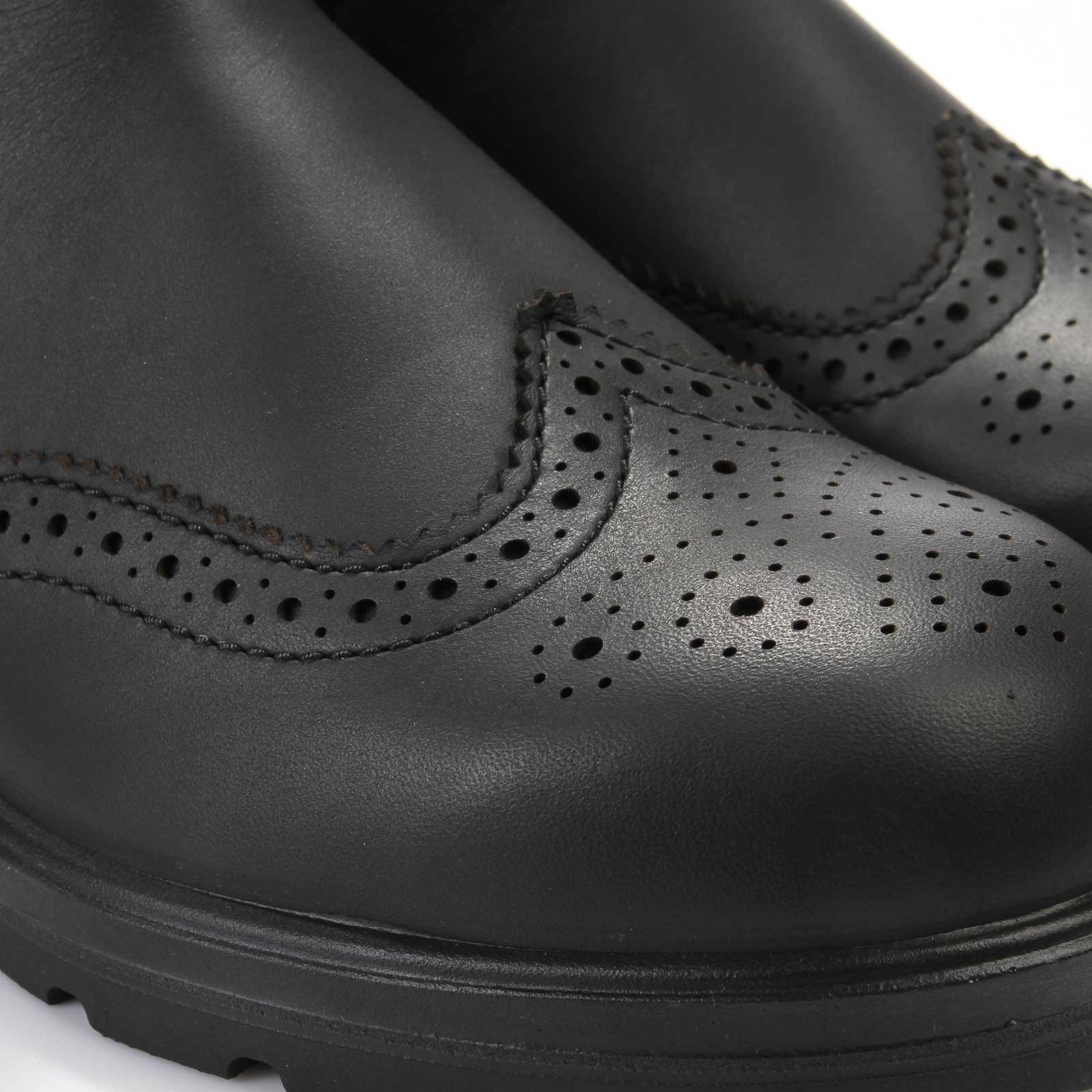 #2443 Brogue Leather Boot black - Image 5