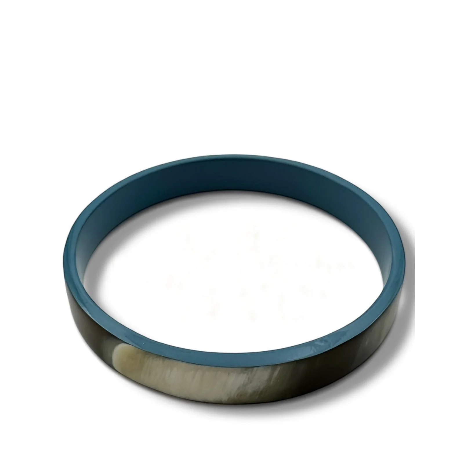 Flat Buffle Horn Bracelet bleu canard C48