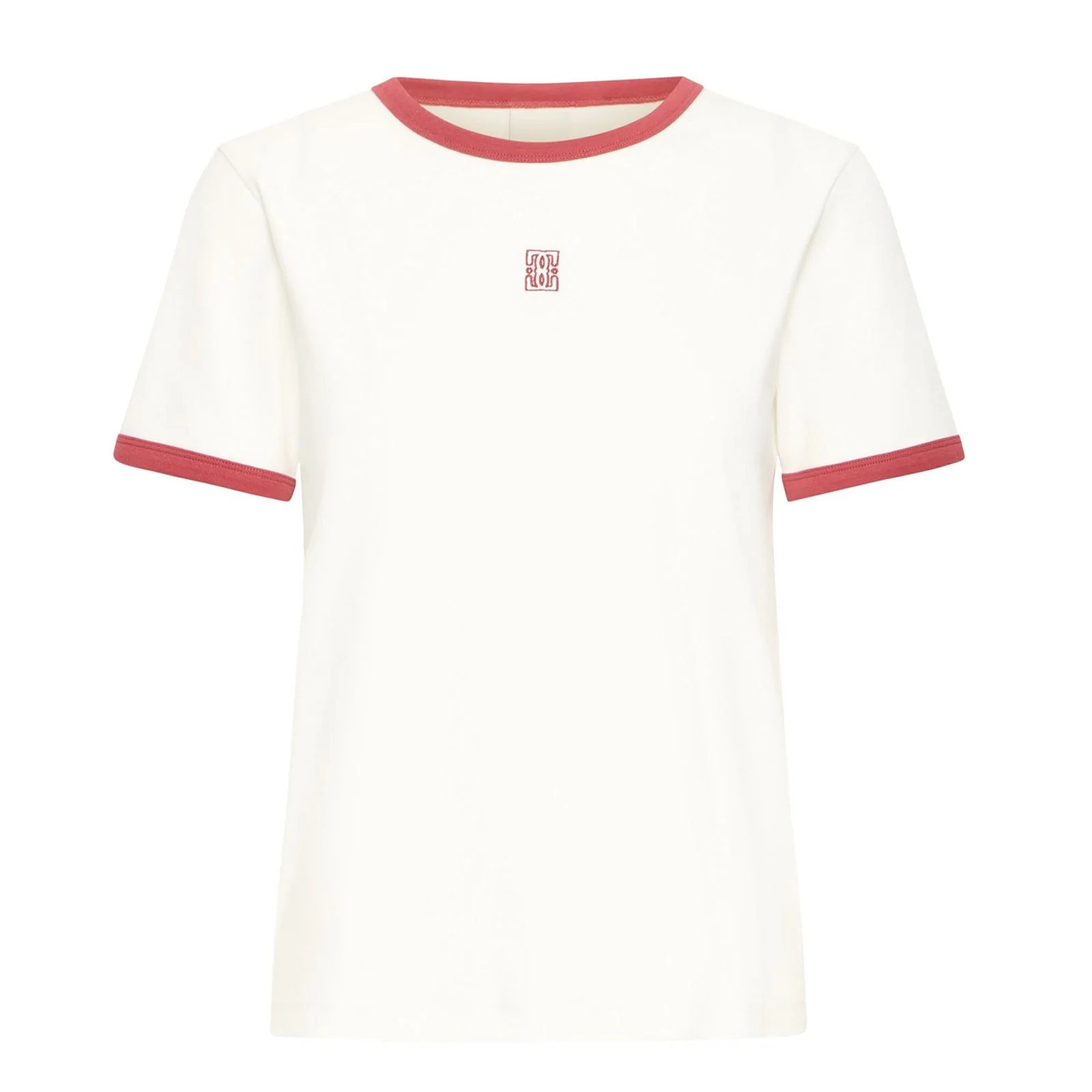 IHosla T-Shirt cloud dancer w. garnet