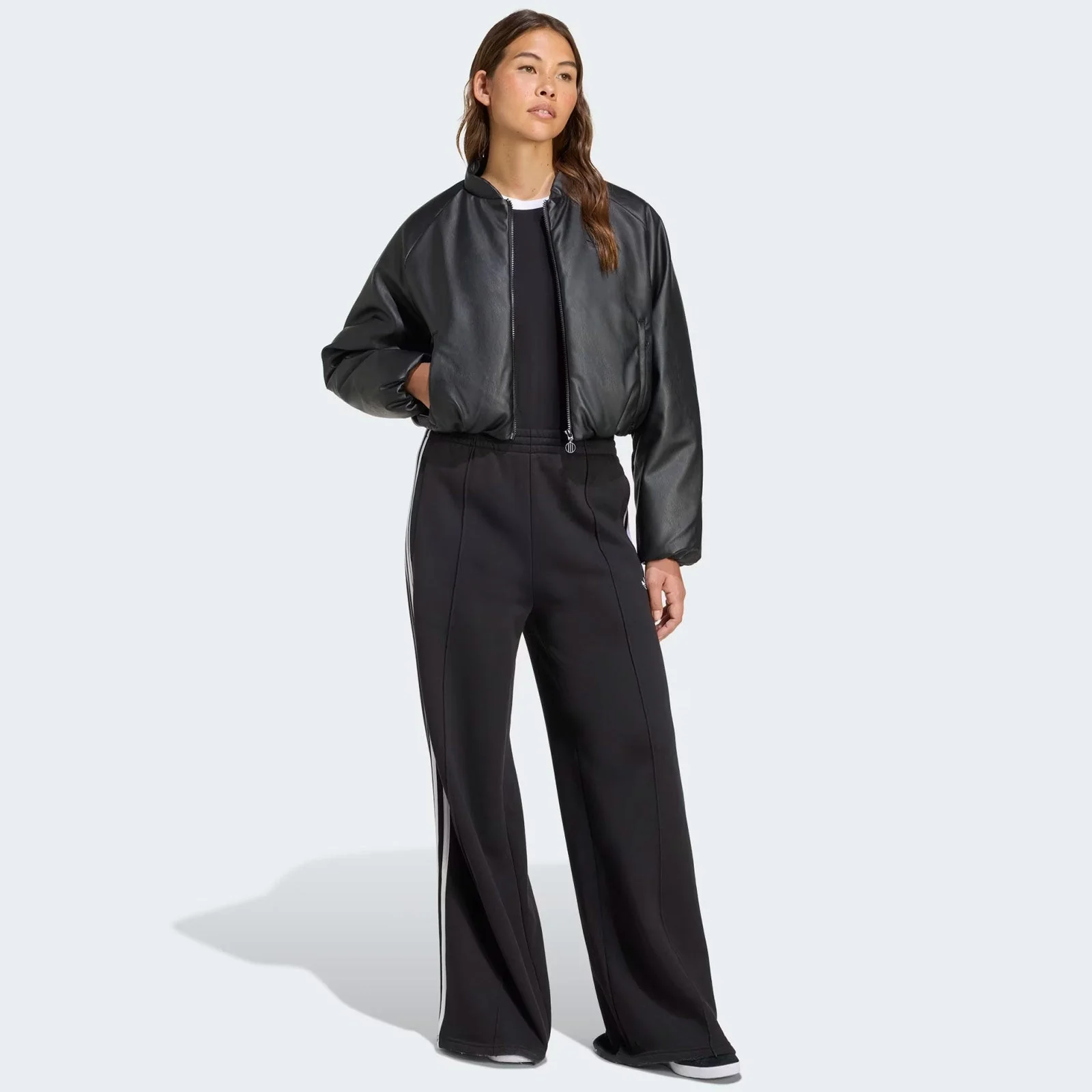 Pleather Bomber Jacket black