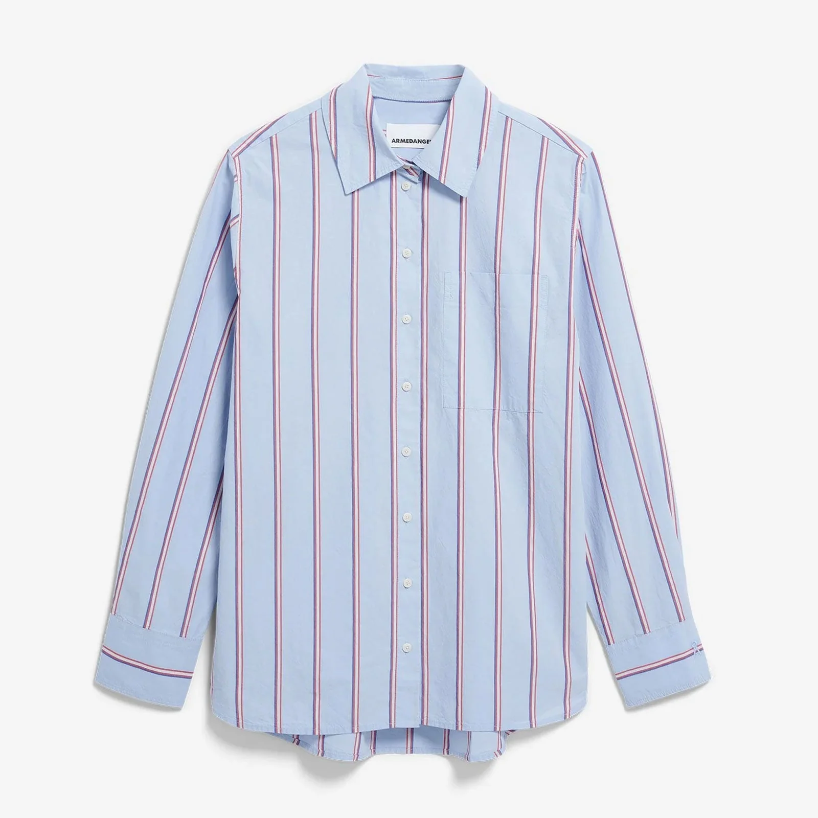 Stripe Loose Shirt Blouse morning sky/mars red - Image 4